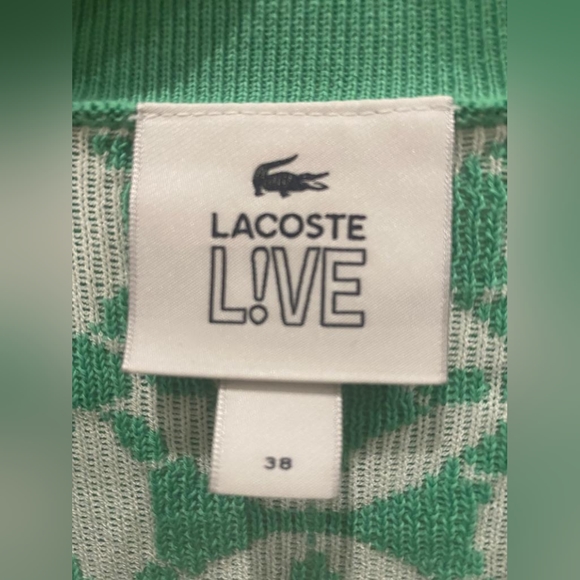 LACOSTE LiVE Vintage Design Jacquard Sweater Dress-Green - Picture 4 of 4